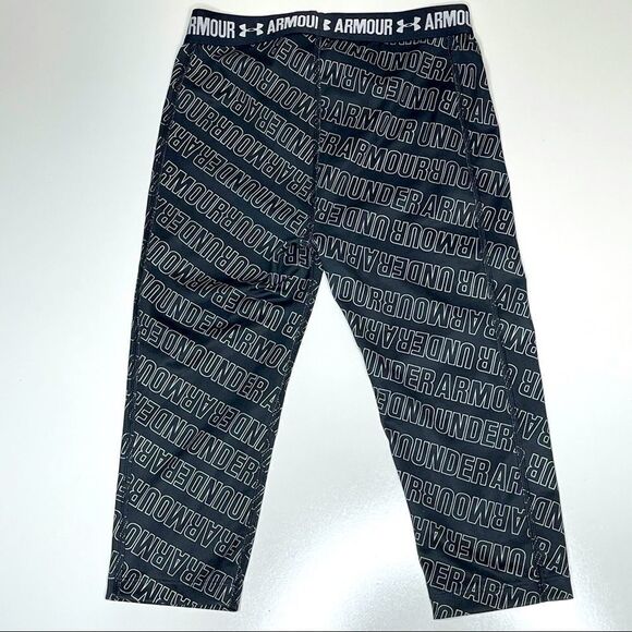 Boy's Medium Under Armour Black-White Bottoms - Picture 3 of 5